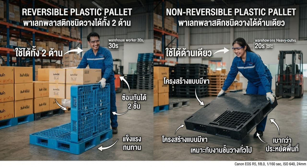 พาเลทแบบ Reversible vs Non-Reversible